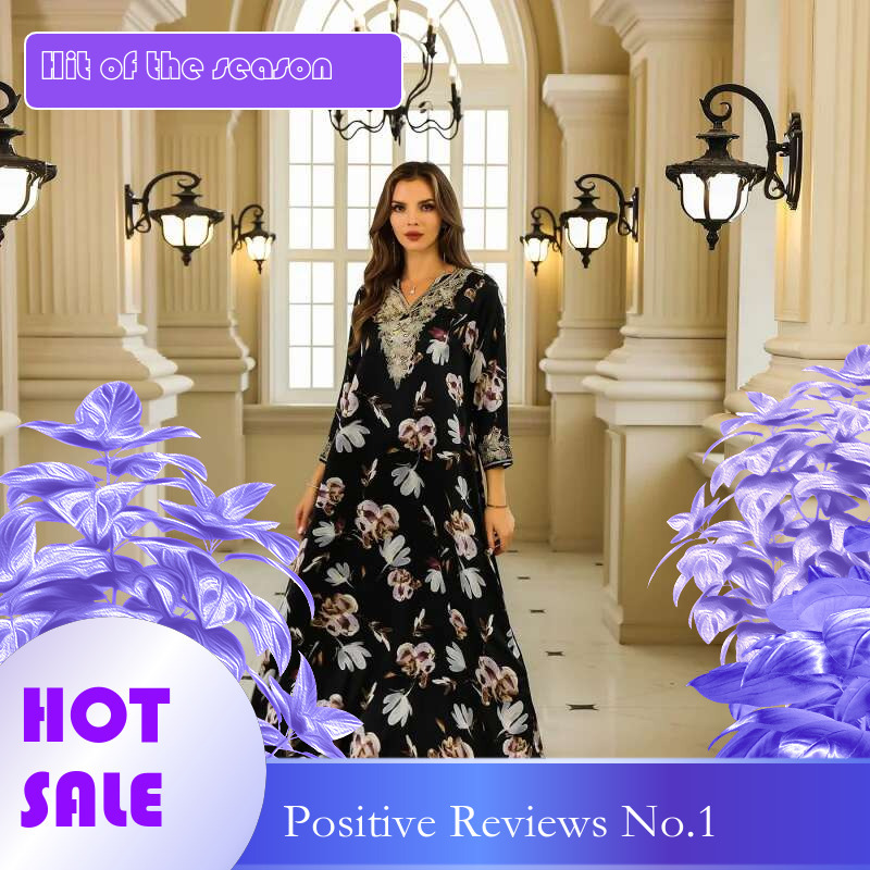 Dongdumaoyi Abaya Damesgewaad Dubai Midden Oosten Turkse Moslim Strass Dames Groot Gewaad W