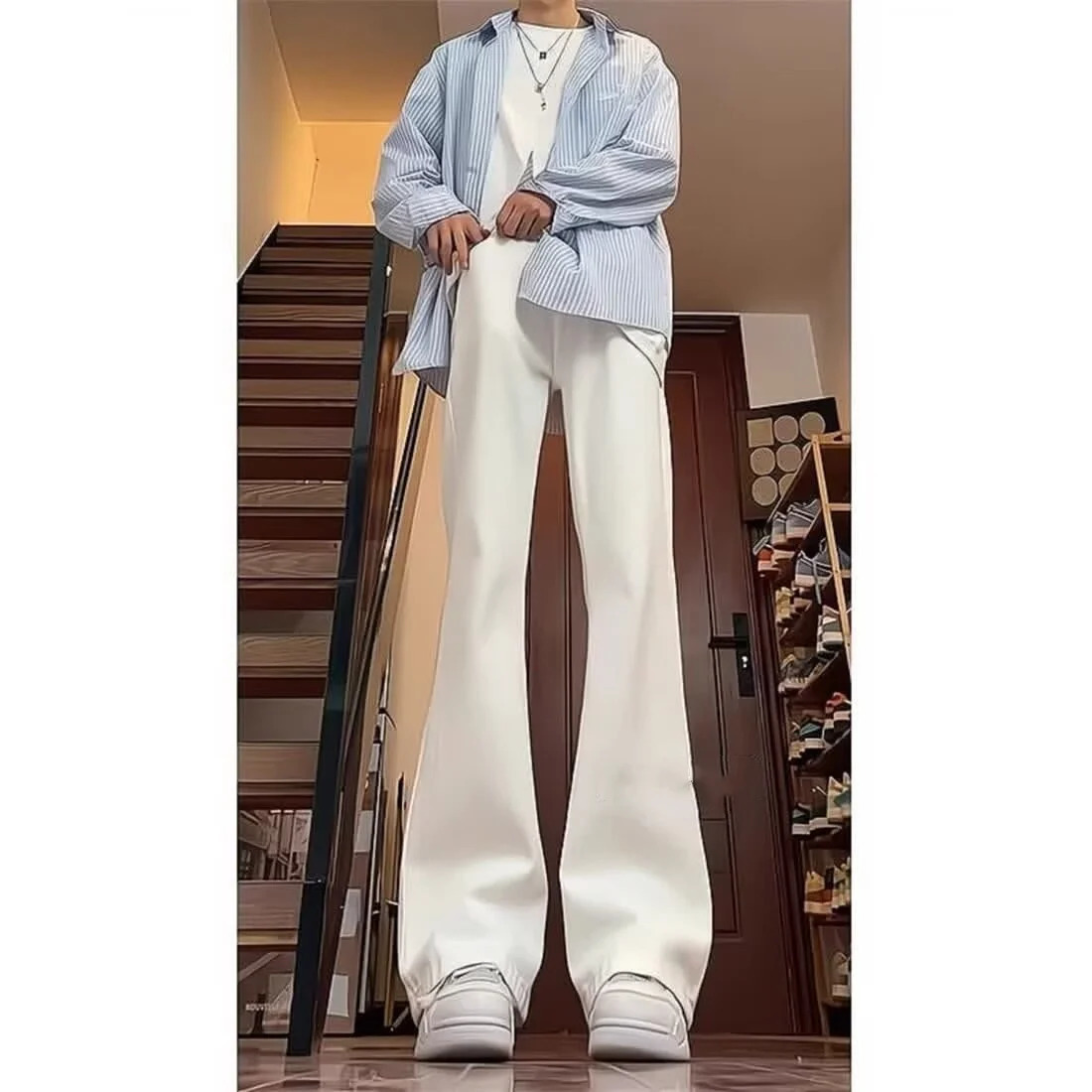 casual Y2k mens jeans denim shorts ripped bagged cargo pants Trouser wide leg clothing decoration 250326
