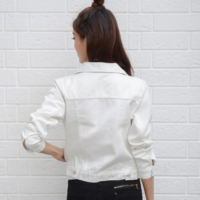 Womens Denim Jacket SpringSummer 2024 Casual Short Korean Edition Solid Color 250318