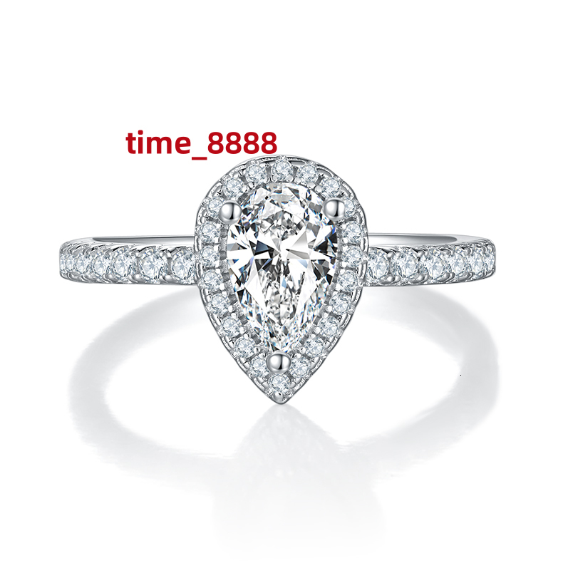 Luxury Designer Jewelry Wedding 925 Silver GRA 1ct Vvs Pear Cut Moissanite Rings for Women