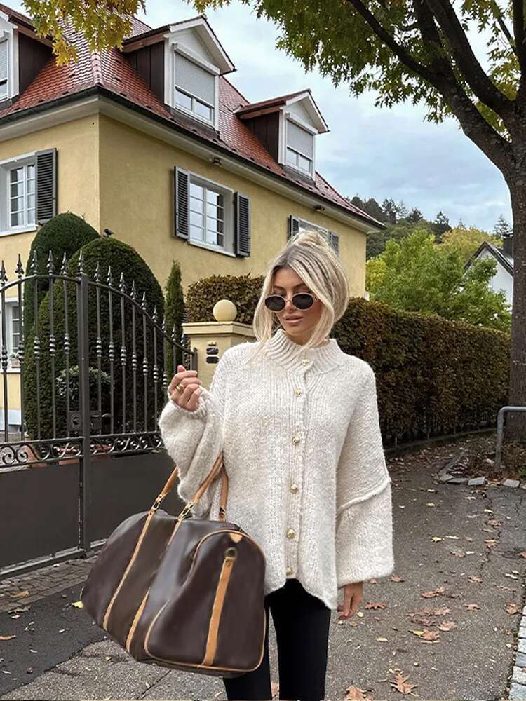 Fashion Soid Knitted Cardigan For Women Casual Female Single Breasted O-Neck Coat Autumn Lady Sweater All-Match Top