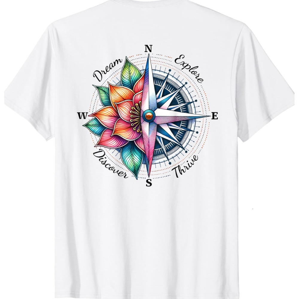T shirt for Mens On Back Traveler Compass Dream Explore Discover Adventure Graphic Tee Casual Tops Clothes Short sleeve cool