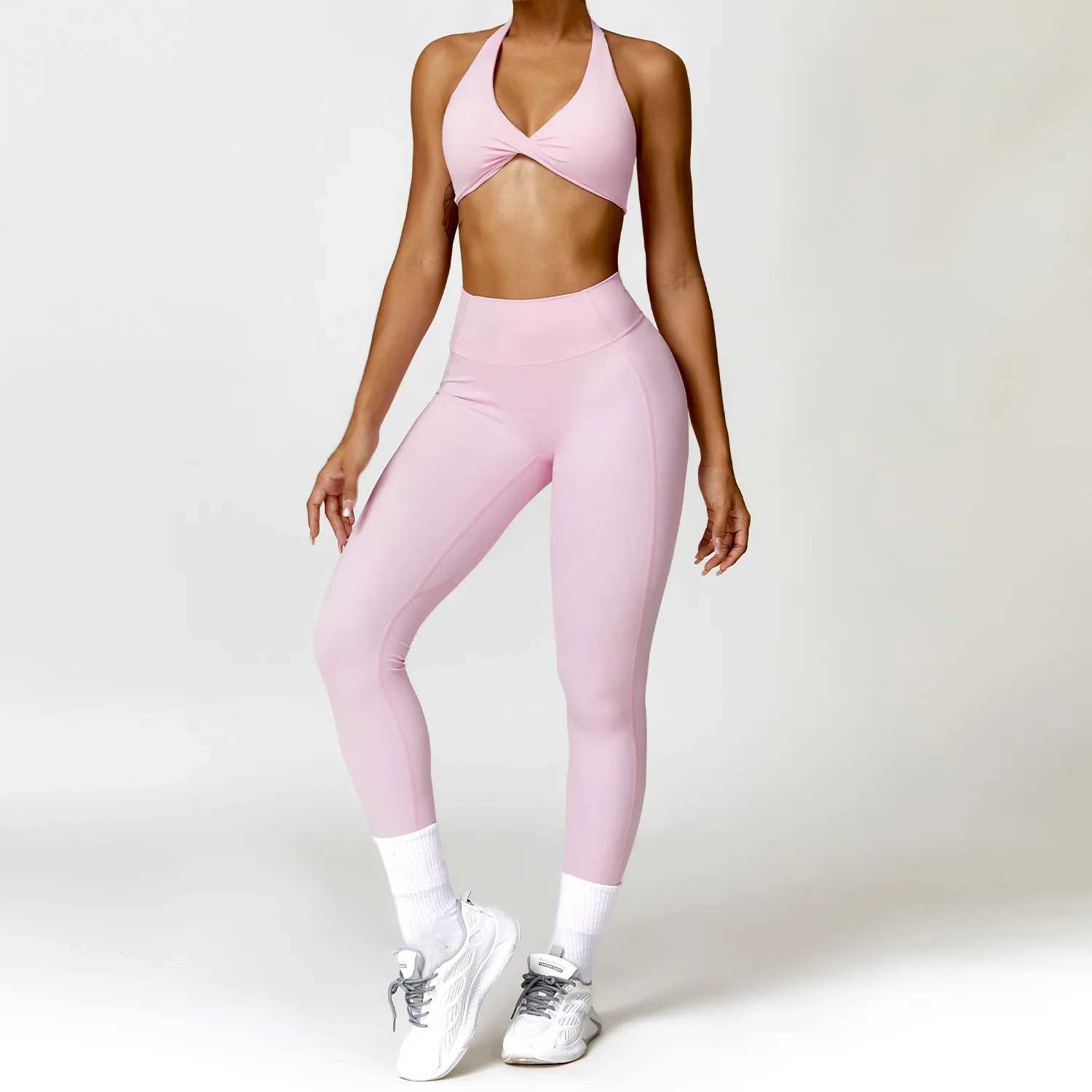 Womens seamless yoga set 2PCS gym fitness suit womens push up bra high waist leg sexy fitness sportswear W250326