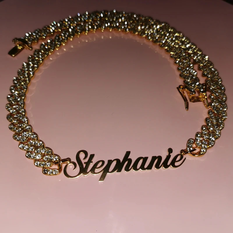 Grandbling custom stainless steel name necklace with 9mm Cuban chain personalized word necklace pendant party gift 250322