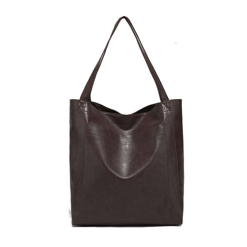 c7 Pocket Women's Soft Handheld One Shoulder Oil and Wax Leather Large Capacity Fashion New Tote Bag