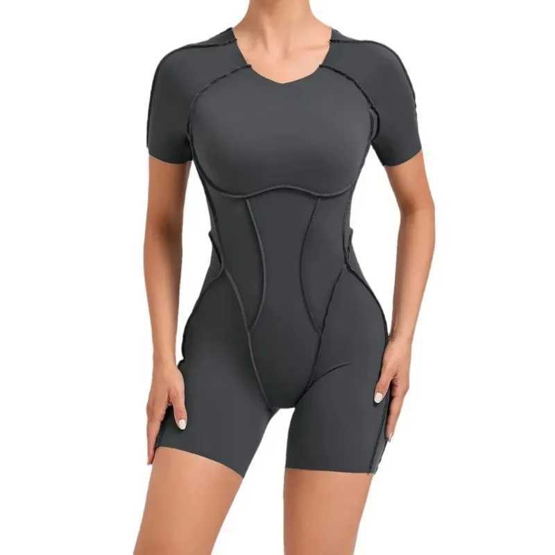 Yoga jumpsuit exercise and fitness set hip lift open back integrated tight fitting high elasticity outdoor gym sexy workout bodysuit W250326