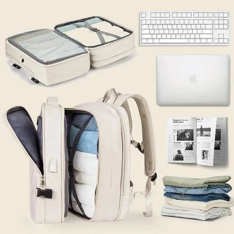 Likros Travel For Women Expandable Weekender Hiking Laptop With USB Port Large Waterproof 40L Men's Backpack