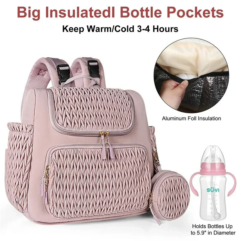 Large Capacity Organizer Mommy Bag For Baby Diapers Outdoor Stroller Hanging Bags Maternity Women Fashion Backpack Lightweight 250325