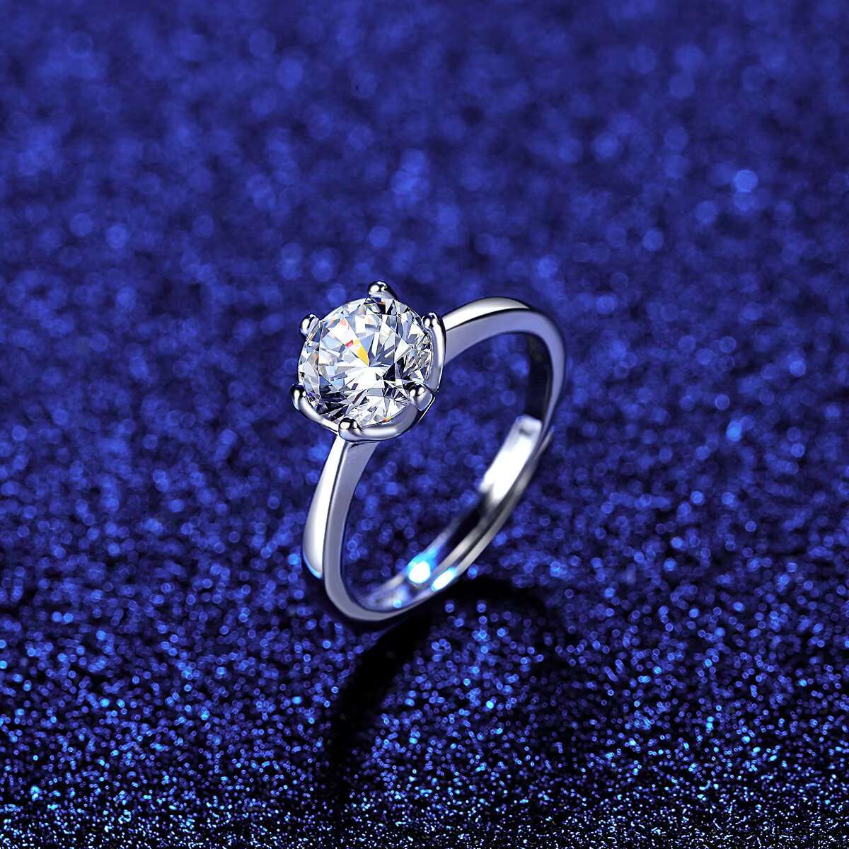 Wholesale 925 Sterling Silver Moissanite Engagement Ring Fashionable Trendy with Real Diamond High Quality Product