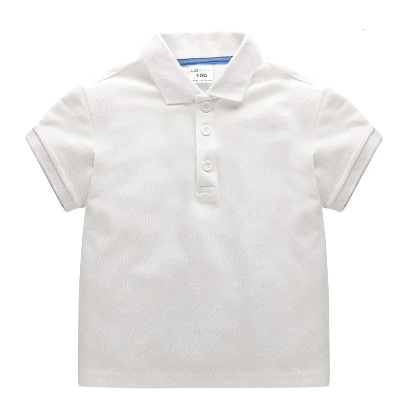 European and American Style Children Sports T-shirt 2025 Summer Solid Color Short Sleeves T-shirt Boys Girls Cotton Polo Shirts 250326