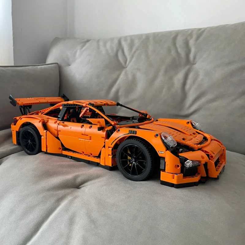Technical Series 911 GT3 RS Orange Supercar Model Compatible with Building Blocks Toys Childrens Christmas and Birthday GiftsXJ250326