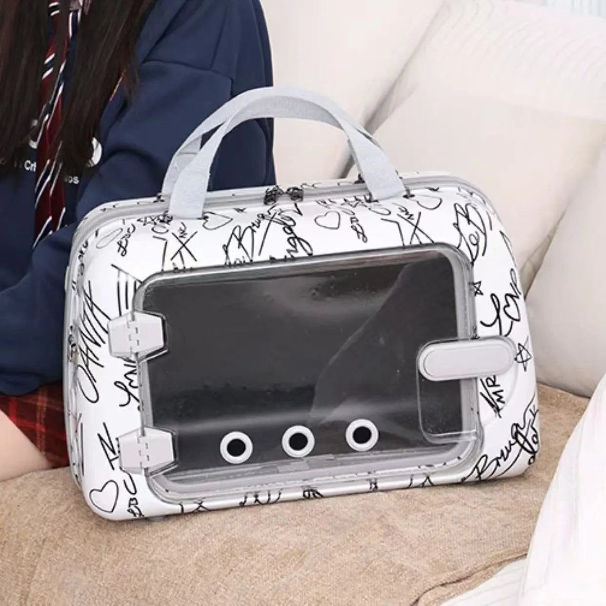 Boarding Pet Bag Cat Outdoor Bag Hand-held Rabbit Bag Large Capacity Crossbody Single Shoulder Dog Bag Pet Spacecraft Bag LL