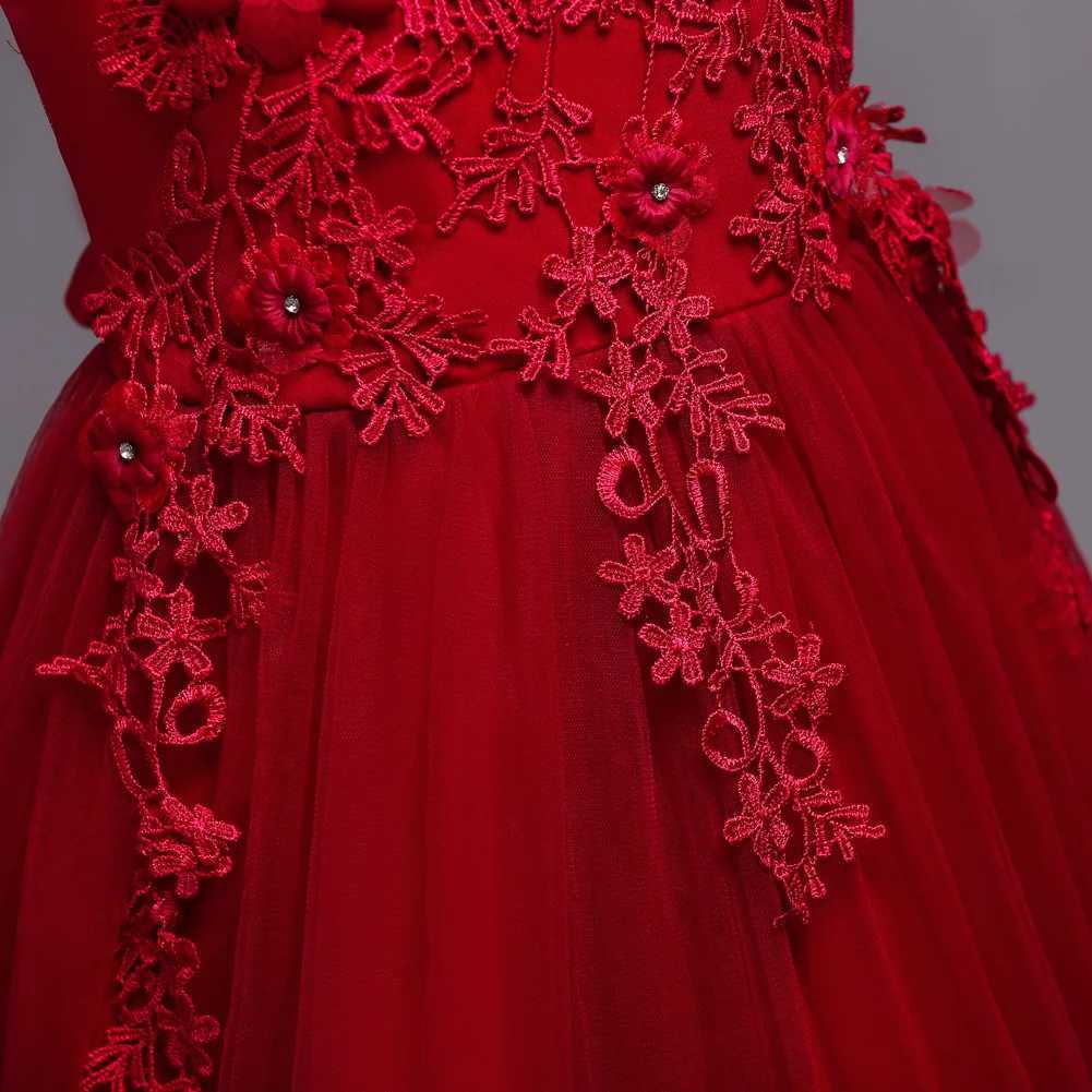 4-15 year old girls dresses lace flower ball dresses girls long dresses wedding dances Par dresses teenage girls clothing W250326