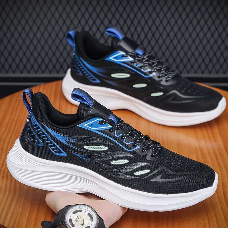 Mens Casual Sports Shoes Soft Sole Running Shoes Breathable Mesh Wide Foot Shoes for Students 50 Color Rubber Sole Mens ShoesC250325