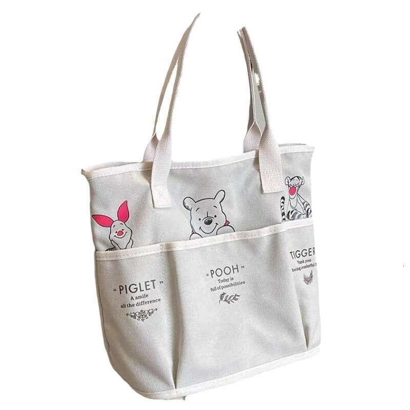 Spring and summer tote women, large capacity canvas female students, book carrying for class, commuting shoulder bag