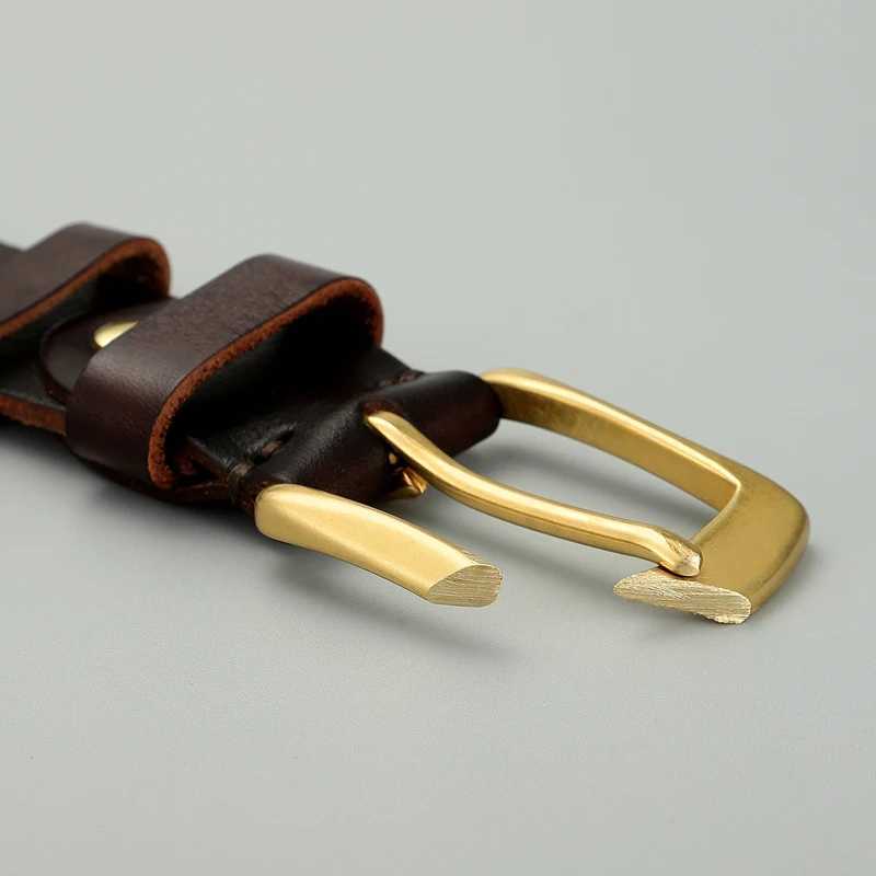 Mens genuine leather needle buckle layer retro mens waist belt handmade casual mens waist belt W250326