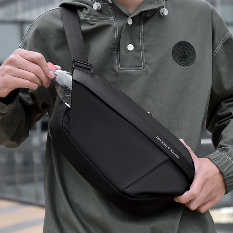 New Men's Chest Trend Single Shoulder Diagonal Cross Workwear Commuting Sports Waist Anti Splash Function Motorcycle Bag For Men