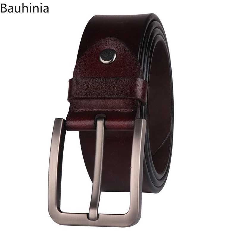 Fashionable retro style pin buckle denim mens leather belt 100-135cm high-quality mens belt set denim belt W250326