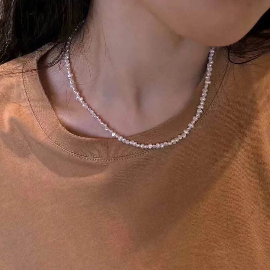 High Quality Fashion Natural Small Freshwater Pearl 14K Gold Filled Female Chokers Necklace Jewelry For Women Chains Gifts 250322