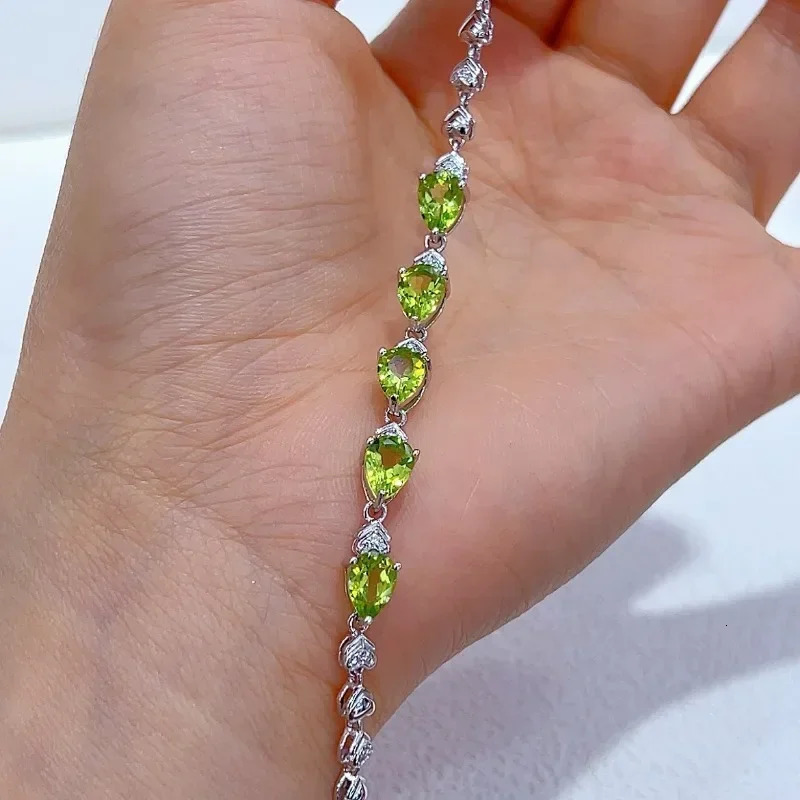 SACE GEMS l 925 sterling silver 5 * 7mm natural periscope gemstone bracelet suitable for women to participate in cocktail parties exquisite jewelry 25