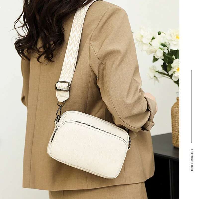 Women Crossbody Multi Space Fashion Design Sense Large Capacity PU Material Lightweight Single Shoulder Bag