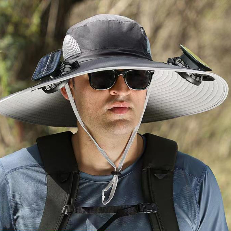 Solar Fan Cap Sunhat Wide Brim Hats Caps Fashion Accessories Sunbonnet Solar Energy Power Sun Protection Cooling Unisex Multiple Fans