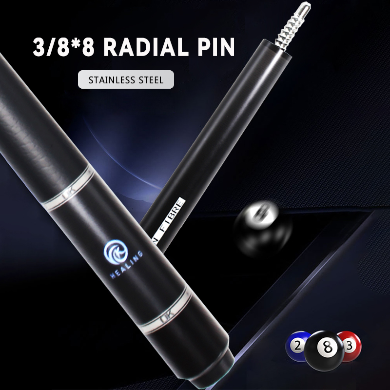 Professional Billiards Rod New Black Technology Carbon Fiber Billiards Rod 12.4mm Strike Rod 1474mm 8-Tooth UV Printed Grip Sealing Series Pool Cue