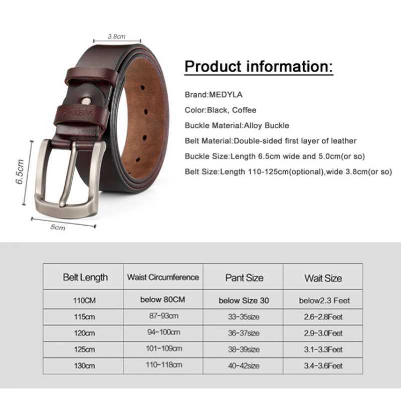MEDYLA mens high-quality leather luxury belt classic retro alloy pin buckle mens belt W250326