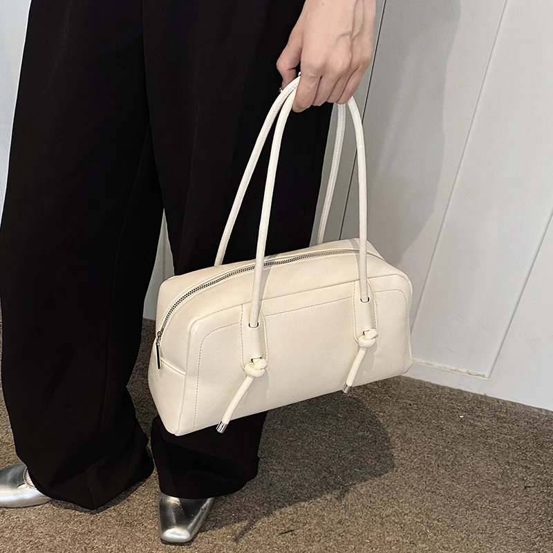 MOODS Retro Womens Shoulder Bag Solid Color Large Capacity Mini Boston Shopping Handbag Latest 250320