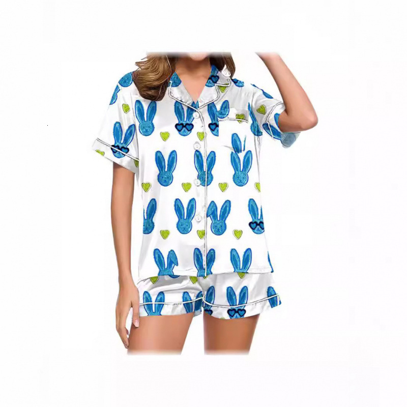 2025 Summer New Women's Casual Fashion Home Clothing Set 3D Digital Printed Pajama Batch