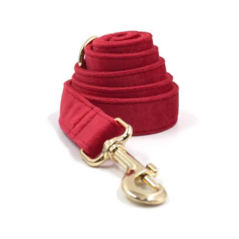 Personalized dog collar customized pet collar without engraved ID name tag pet accessories red velvet fiber puppy collar X250326