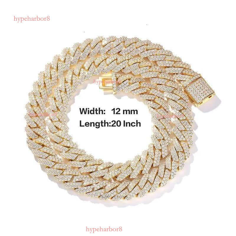 Designer cuban k chain necklace for men women plated gold sier wide 12mm 14mm moissanite dia hip hop mens jewelry personalize choker good
