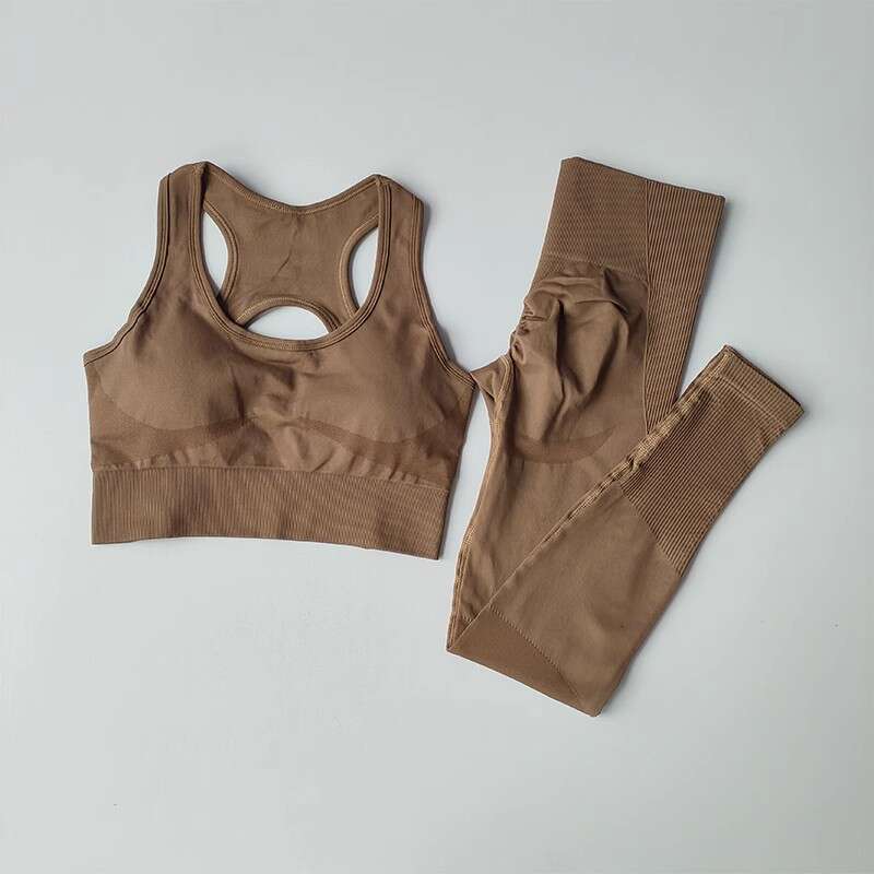 Women Yoga Pants New Seamless Sports Set Women S Quick Drying Fitness Shock Resistant Vest Running Yoga Suit Beautiful Back Bra Set