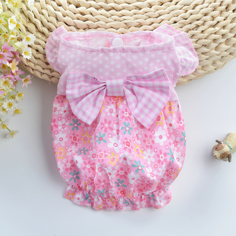 Bowknot Princess Puppy Dog Dress Floral Vest Skirt Summer Pet Dress Dog Cute Rosette Dress Apparel for Puppy Cat Pet, Cool and Breathable in Summer XS
