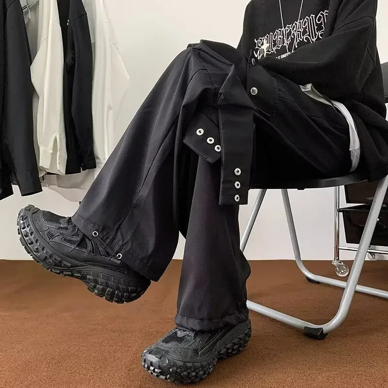 Fashion Trend Art Solid Color Straight Leg Casual Pants Loose Hip Hop Style Mens Spring Autumn Youth Trend 250321