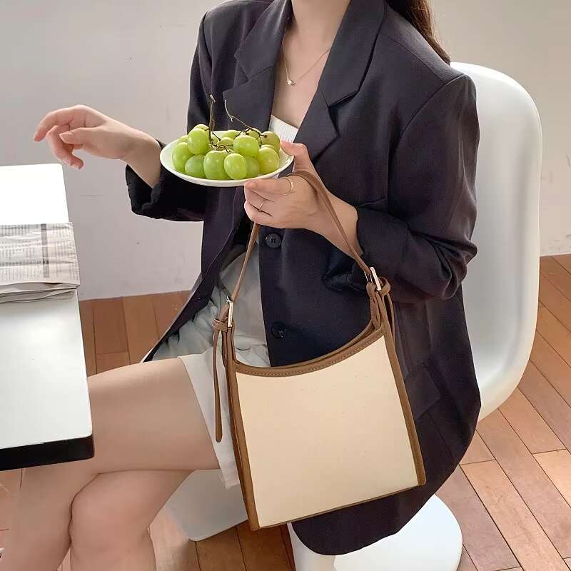 New Product 2025 Leather Canvas Shoulder Bag Women's Handbag For Sale