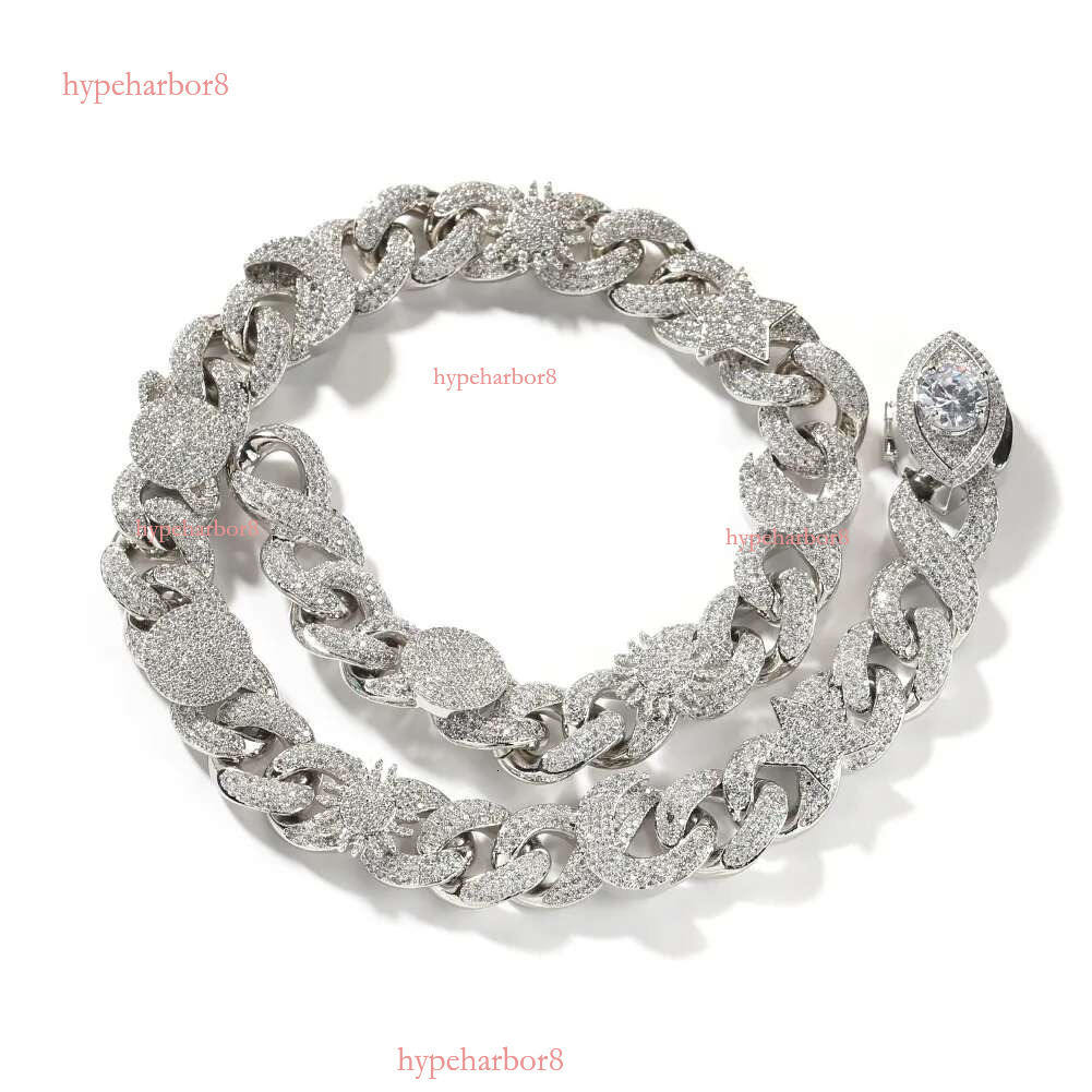 16mm Hip Hop Sun Star Eye Moissanite dias Cuban Chain Necklace Bracelets Gold Plated 5A Zircon Men Jewelry Set for women men