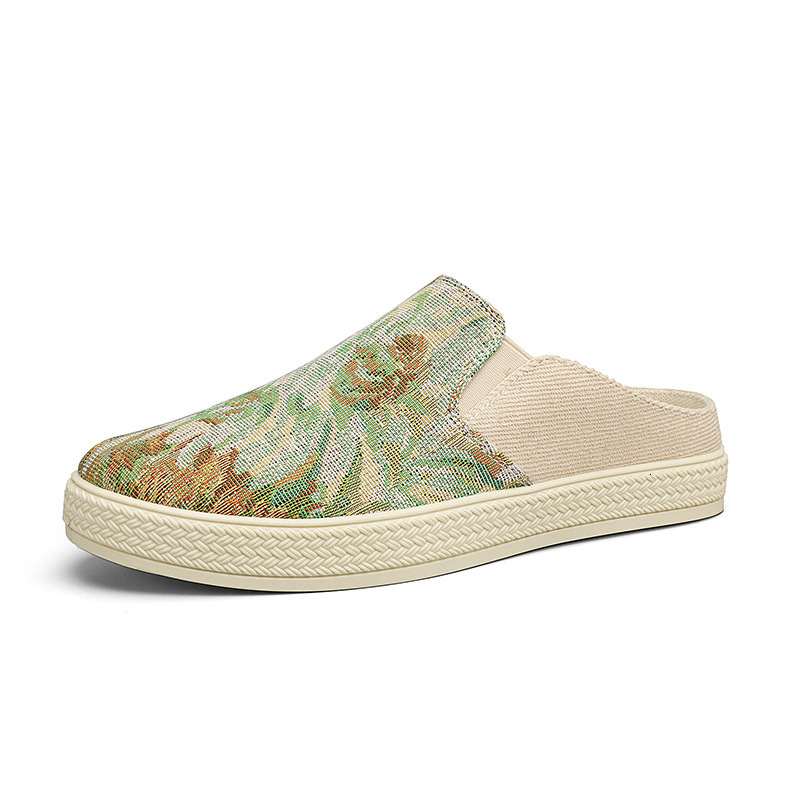 2025S New Trend Designer Canvas Free Shipping Spring Versatile One Foot Breathable Casual Cloth For Men Without Heels Half Drag S Trendy Shoes