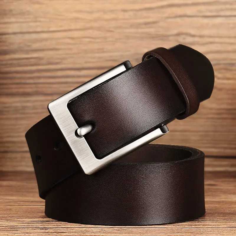 Mens leather belt high-quality metal buckle denim belt denim casual belt business belt denim waist belt W250326