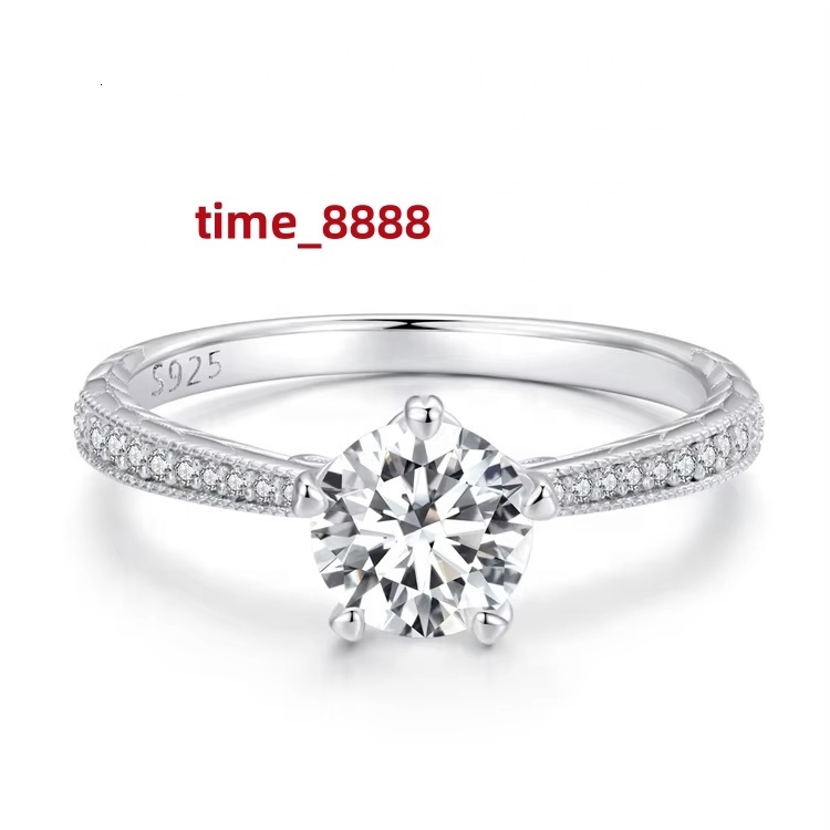 High Quality Vintage Engagement Moissanite Ring Luxury Sterling Silver 925 Wedding Jewelry for Women Classic Promise Ring