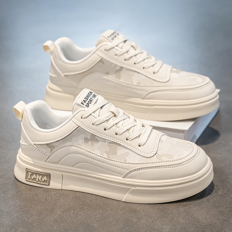 2025S New Trend Designer Men S Autumn Trend Casual Korean Version Leather Flat For Teenagers Versatile Height Increasing Sports White Trendy Shoes