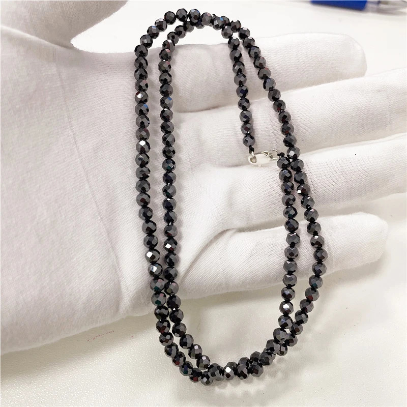 DJMAX 4mm Bead Necklace Womens Original 925 Pure Silver DIY Mens Bracelet Chain 250317