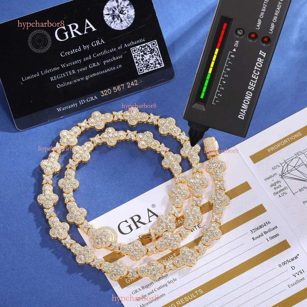 new collection sparkg necklace mens 10mm sterg sier vvs moissanite dia iced out cross star k chain