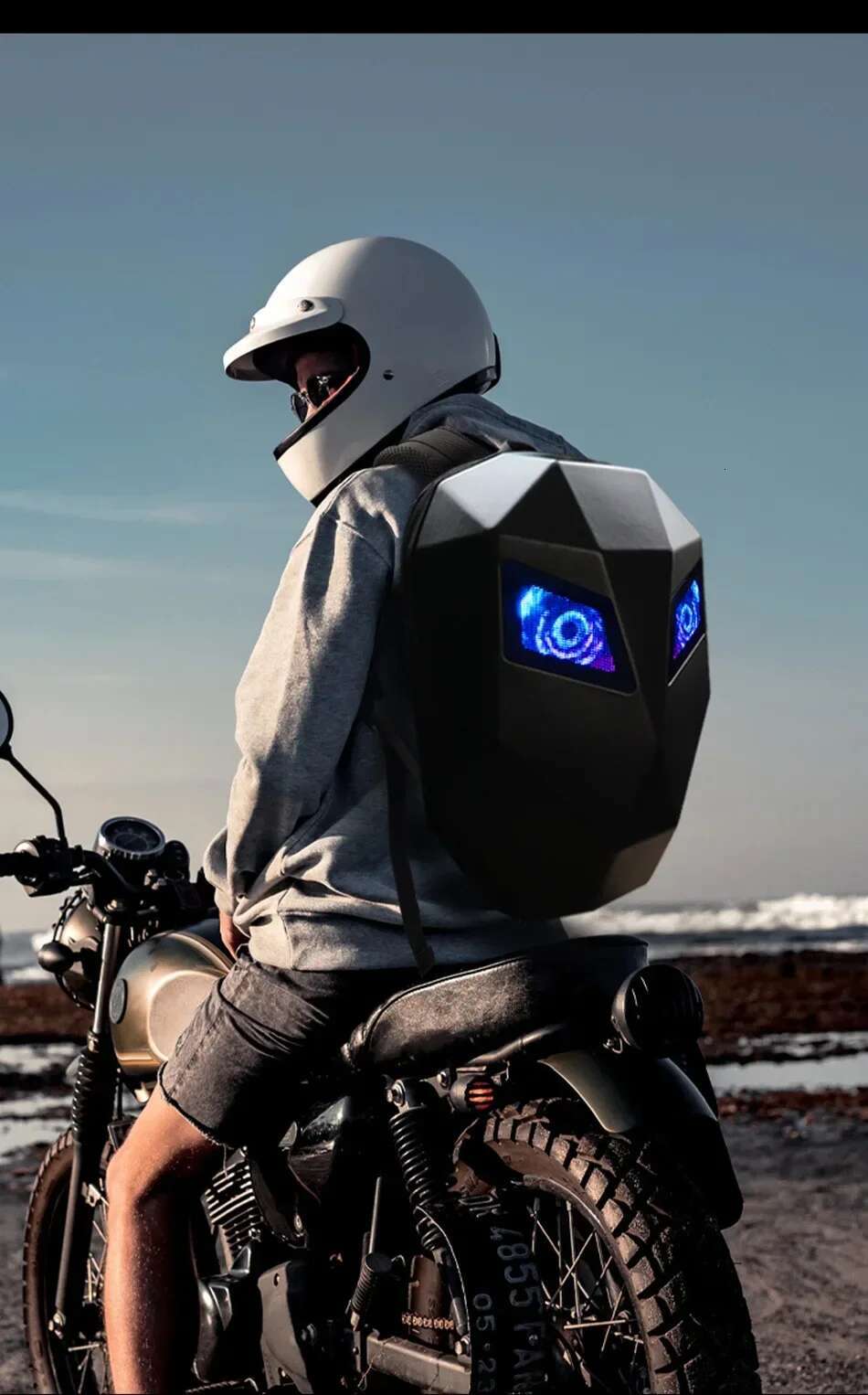 LED Locomotive Backpack Display Scree Business Travel Laptop Men Outdoor Expanded Motorcycle Cycg Backpack For Woman
