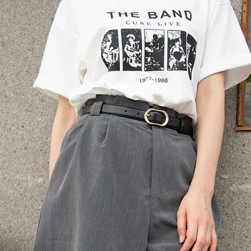 Womens belt trend gold buckle strap personalized decoration pairing pants jeans strap soft belt youth strap W250326