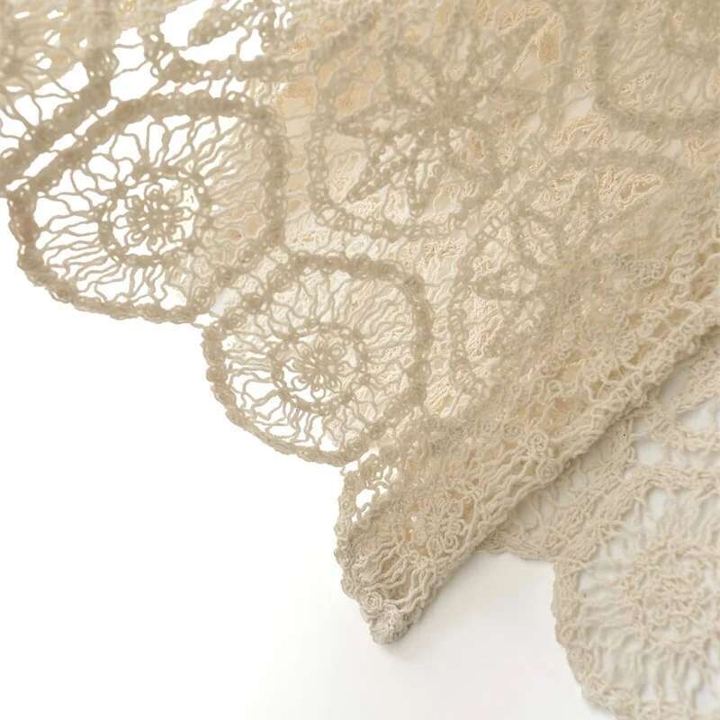 Autumn New Bohemian Holiday Wind Hollow Out Lace Crochet Es Cardigan Women's Long Kimono Knit Outerwear