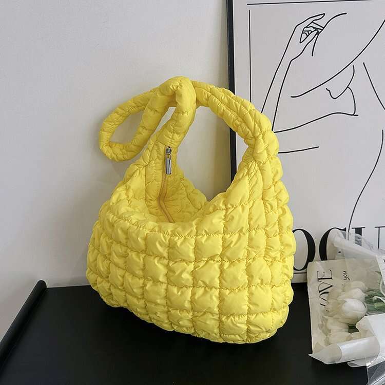 b2 New Korean Fold Cloud Versatile Fashion One Shoulder Handheld Dumpling Large Capacity Down Cotton Underarm Women's Bag