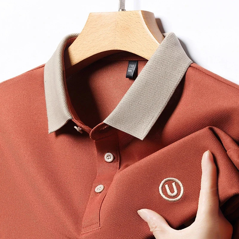 2024 mens embroidered cotton business casual short sleeved polo shirt fashionable comfortable breathable top 250326