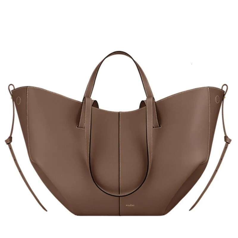 UWUW Women's Cowhide Large Capacity Tote Fashion Trends Pleated Hand-Held Shoulder Bag Purses And Handbags