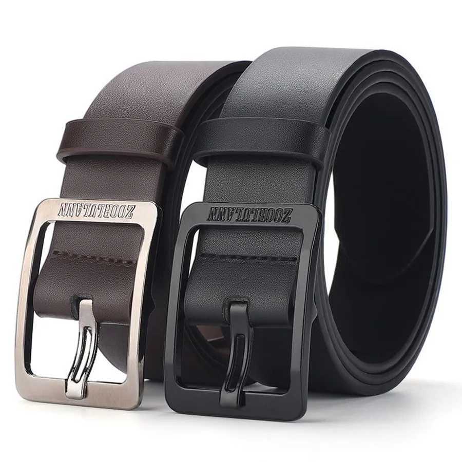 Mens black PU belt casual denim belt ideal choice for outdoor parties and holiday gifts high-quality belt W250326